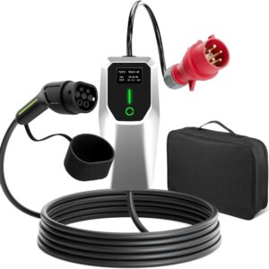 Transportable Wallbox 22kw mit CEE Stecker 32A Rot, 5m Typ2 Kabel