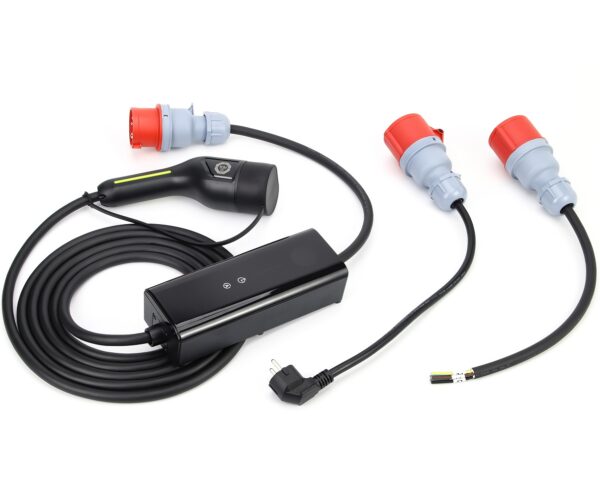 Mobile Ladestation zum laden an Starkstromsteckdosen (CEE 16A Rot) 5/10 Meter Typ2 Kabel optional mit 2 Adaptern – Bild 6