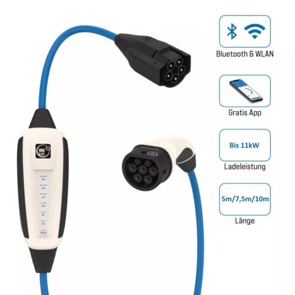 NRGkick Pure Mobile Wallbox 16A/11kW, §14a EnWG konform, 5/7,5/10m Kabel, APP Steuerung, Stromzähler, PV-Überschussladen – Bild 2