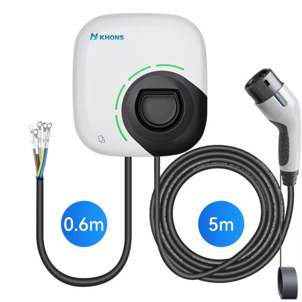 Khons Wallbox 11kw mit WLAN/APP und RFID Zugangskontrolle, 5 Meter Kabel, Regelbar von 6A-16A PV-Überschussladen – Bild 3