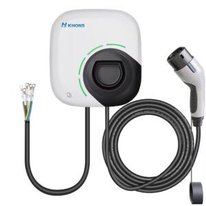 Khons Wallbox 11kw mit WLAN/APP und RFID Zugangskontrolle, 5 Meter Kabel, Regelbar von 6A-16A PV-Überschussladen