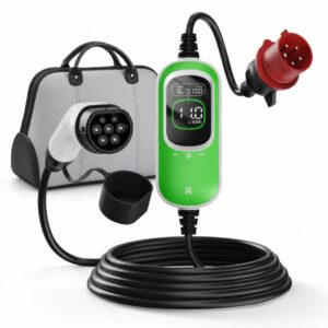 Rheidon Tech Mobile Wallbox 11kW, CEE 16A mit 7,5 m Kabel, Wandhalterung, Tragetasche FI-TypA & TypB