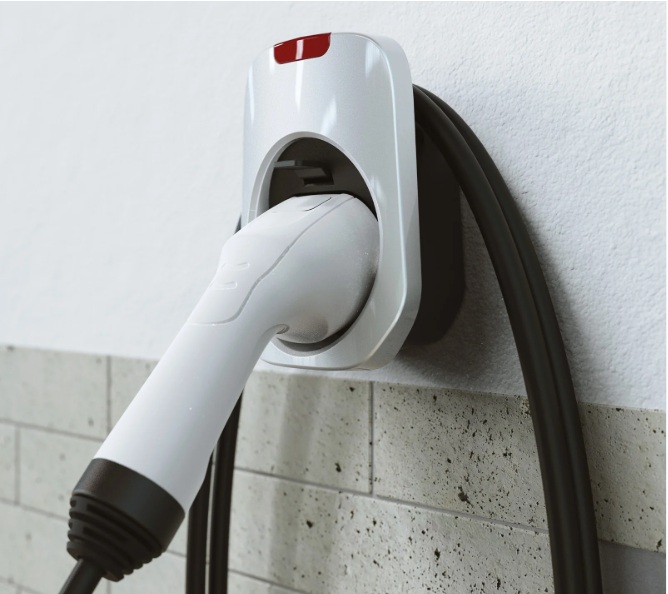 Halter mit Tesla Button (Chargeport Opener) für Typ2 Ladekabel und Wallboxen