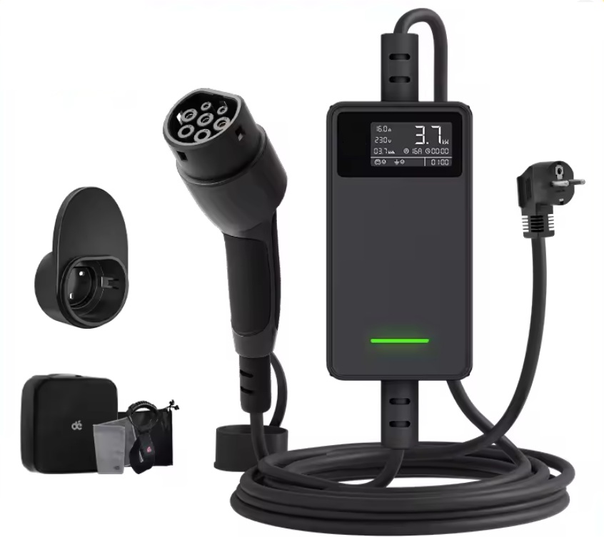 E-Auto Ladegerät mit Schukostecker, APP-Steuerung und Ladeprotokoll 3,7kW mit 5/7/10/20 M Kabel inkl. Wandhalterung und Tragetasche – Bild 2