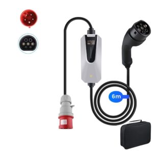 AWESAFE Ladegerät 11kW - Mobile Wallbox 3Phasen, 6A-16A, 6m Kabel inkl. Tasche