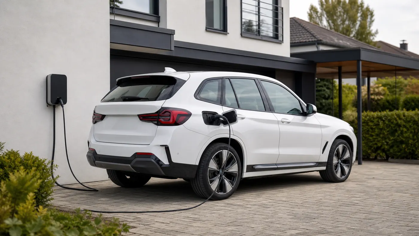 BMW iX3 zuhause mit mobiler Wallbox laden
