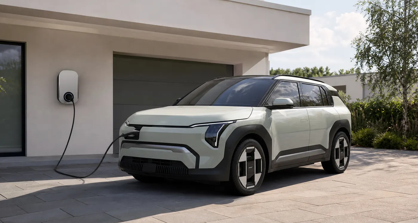 Kia EV3 zuhause mit mobiler Wallbox laden