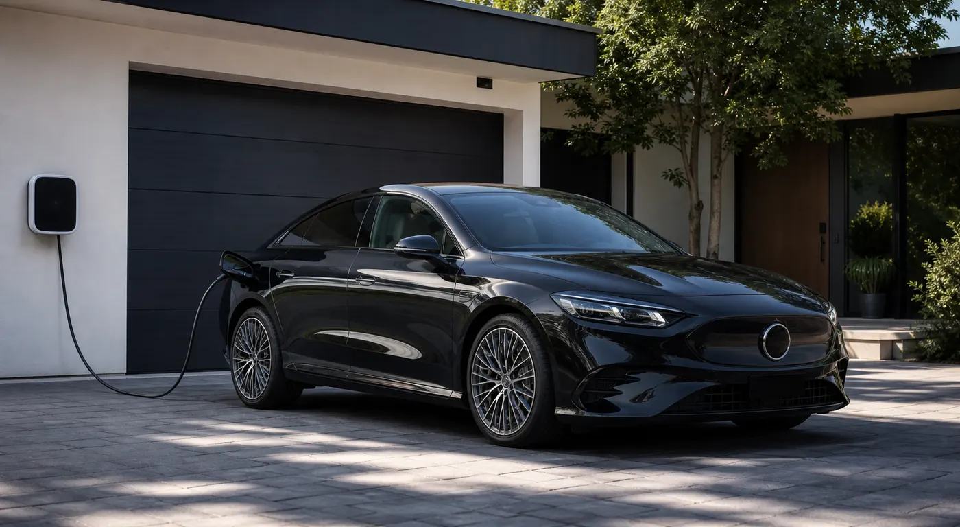 Mercedes CLA elektrisch zuhause mit mobiler Wallbox laden