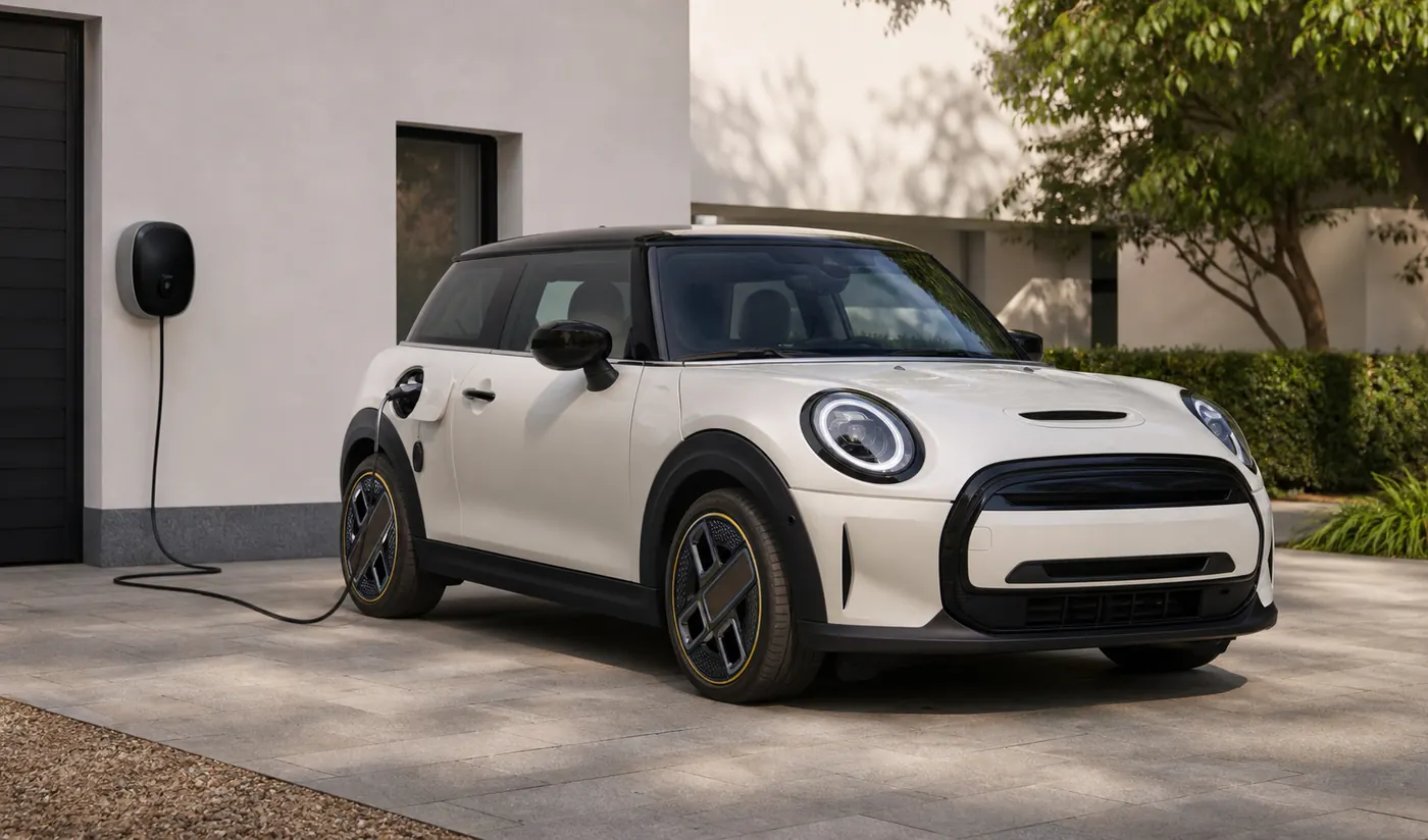 Mini Cooper Electric zuhause mit mobiler Wallbox laden